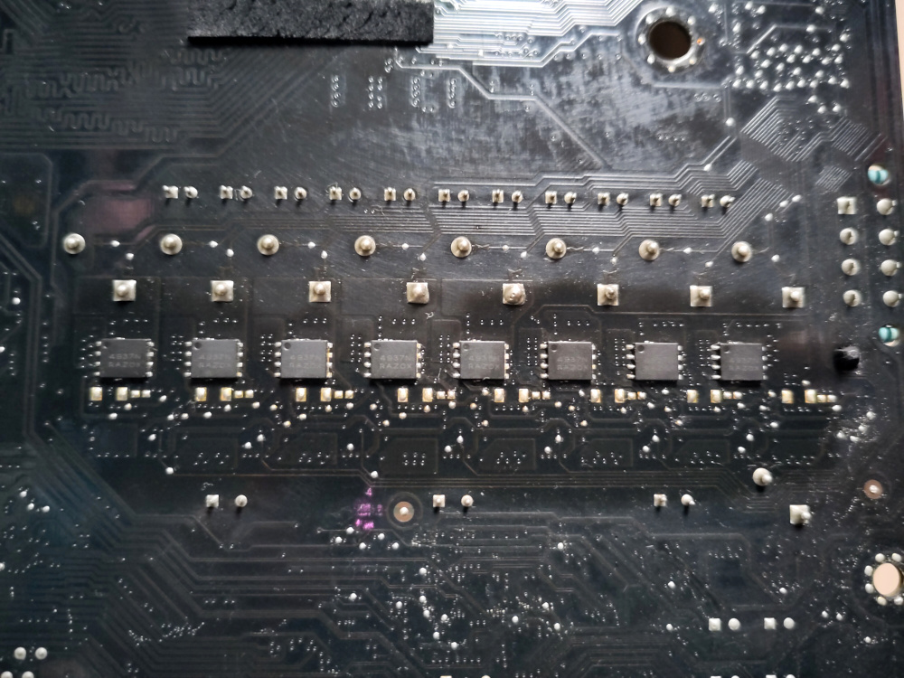 The color change around those integrated circuits on the mainboard are signs of increased heat stress