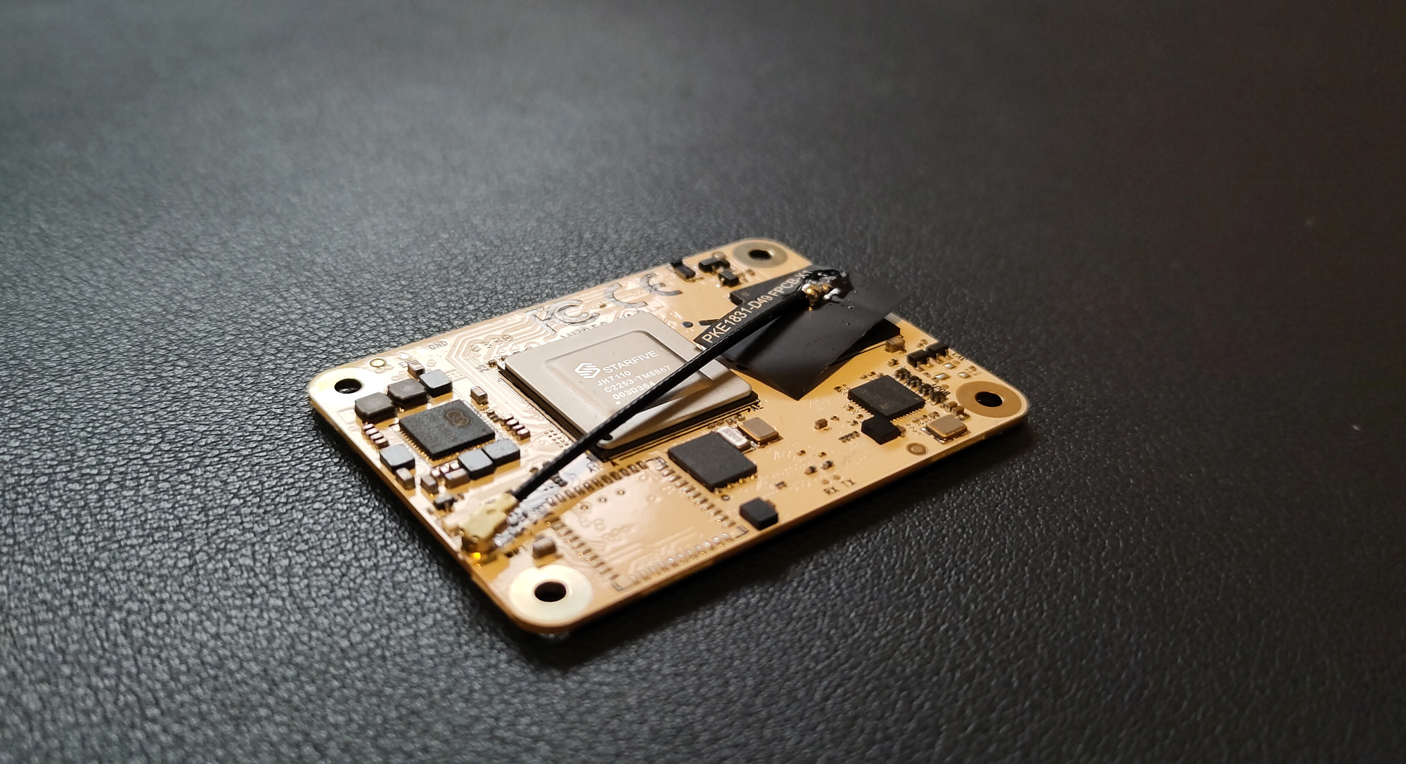 The board itself, flat on the table