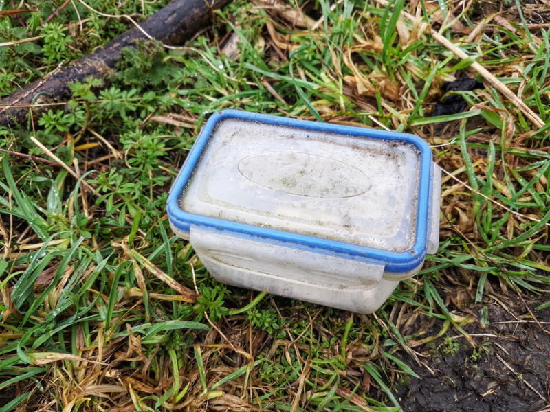 Tupperware box used as a Geocache