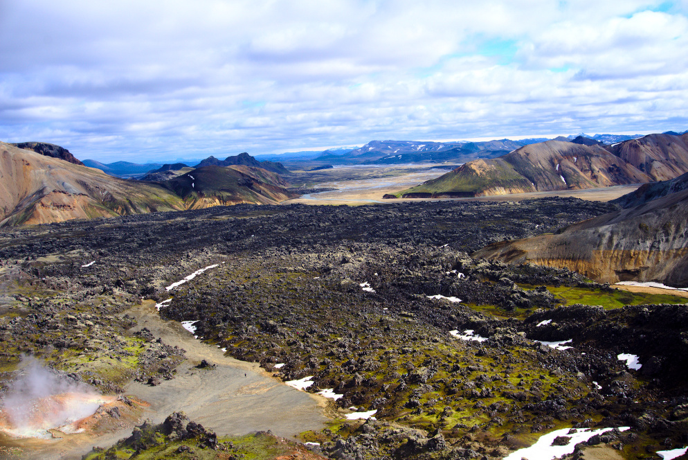 View over the basalt fields of Landmannalaugar