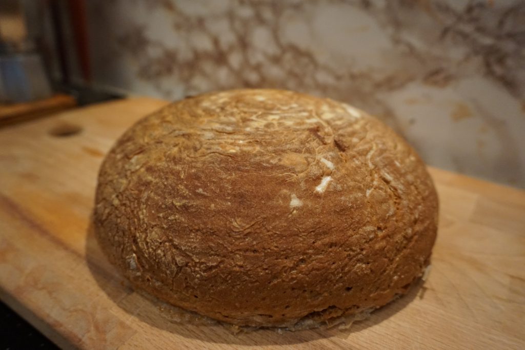Freshly baked loaf rye bread