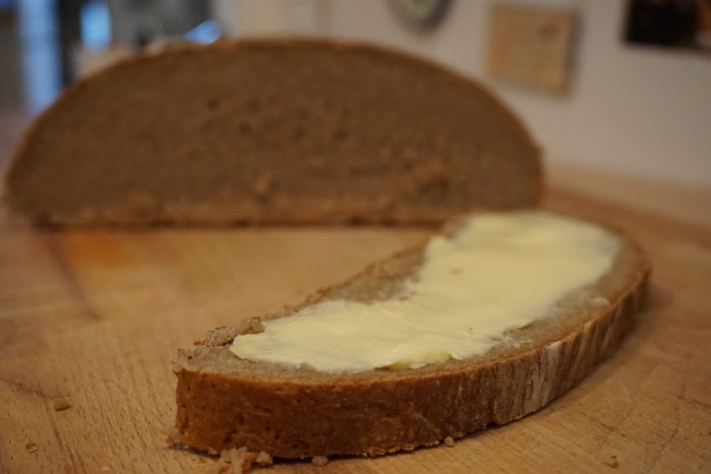 Rye bread with a little bit of butter